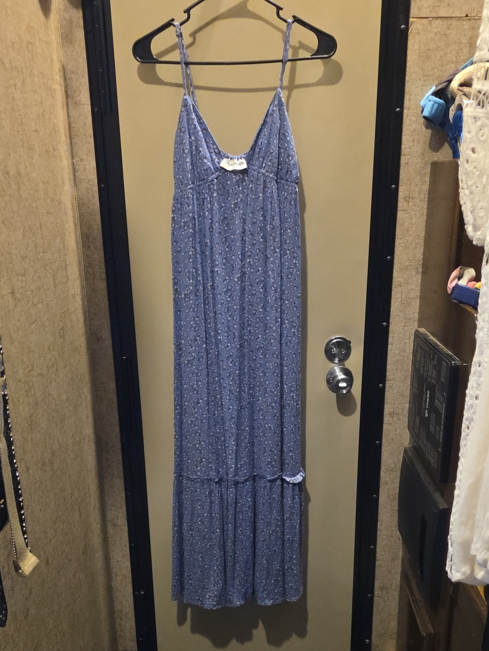 Blue Floral Maxi Dress SZ Med